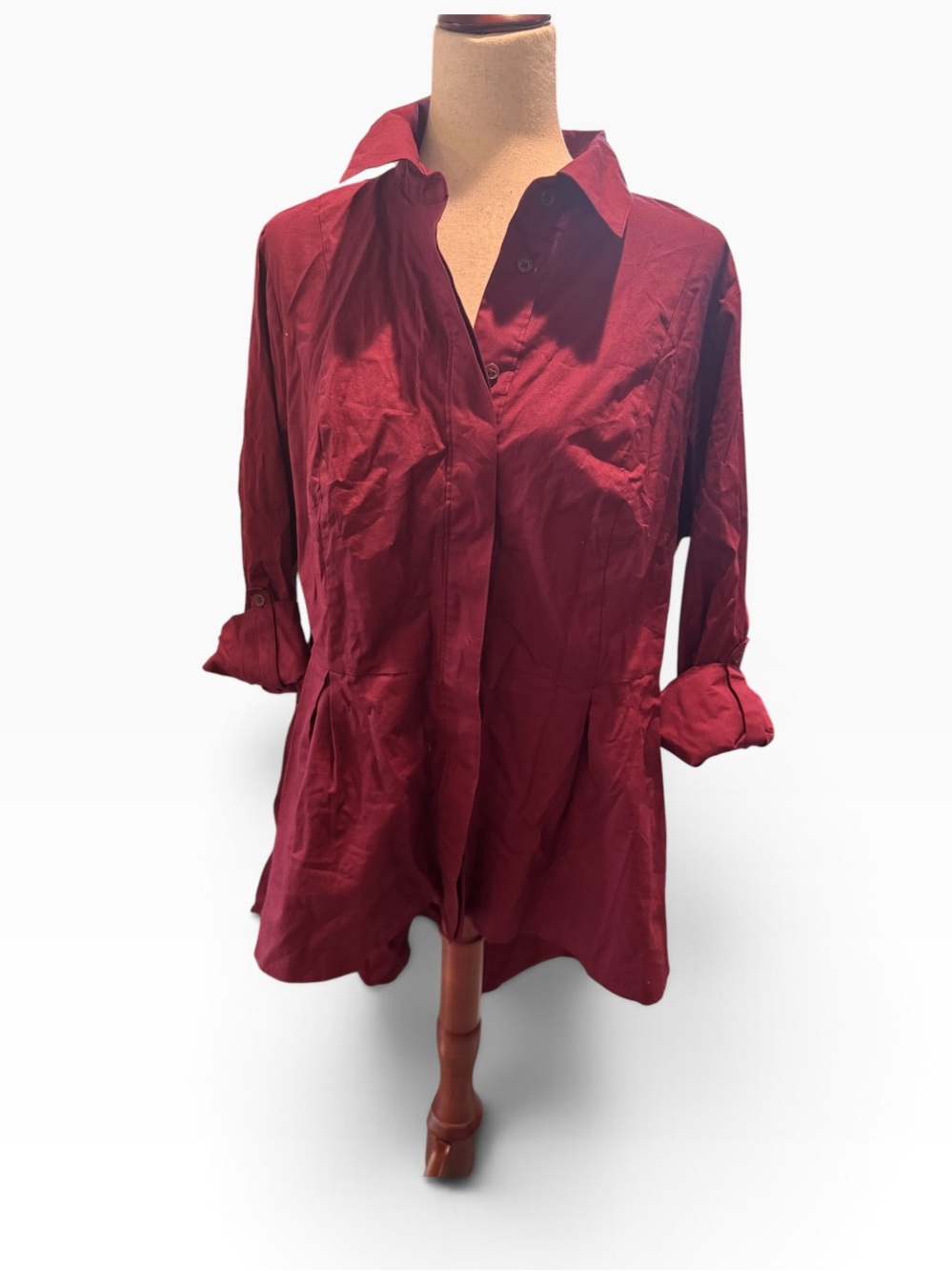 Lane Bryant Button-Down Shirt in Burgundy